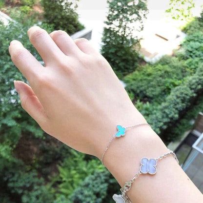 [⭐Aura]BUTTERFLY TURQUOISE BUTTERFLY BRACELET SILVER