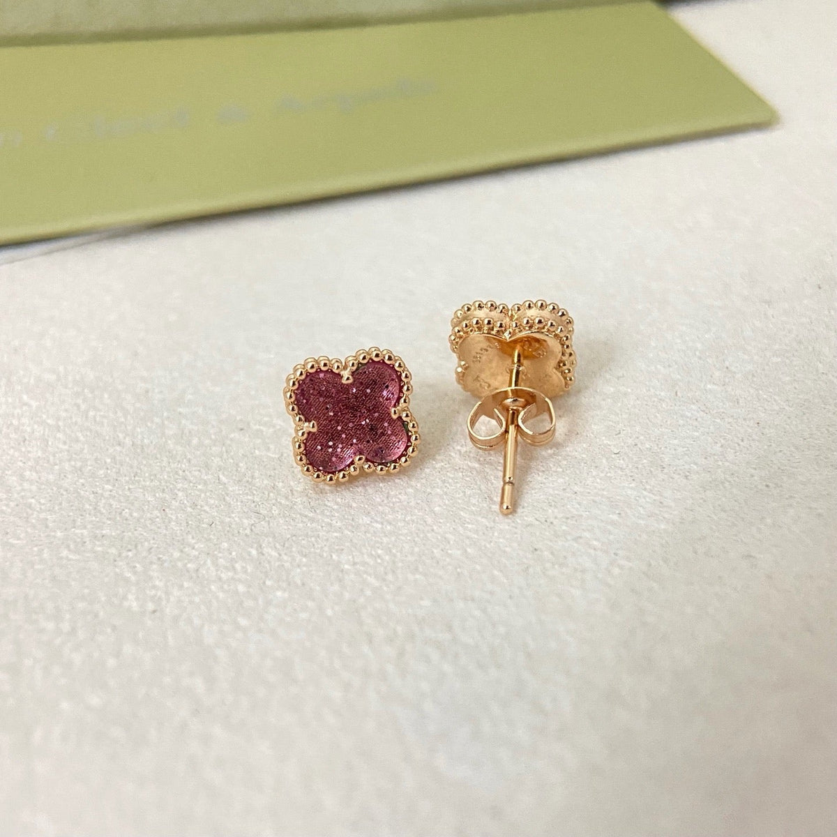 [⭐Aura]2026 NEW MINI CLOVER 1 MOTIF  BUBBLE PINK ENAMEL