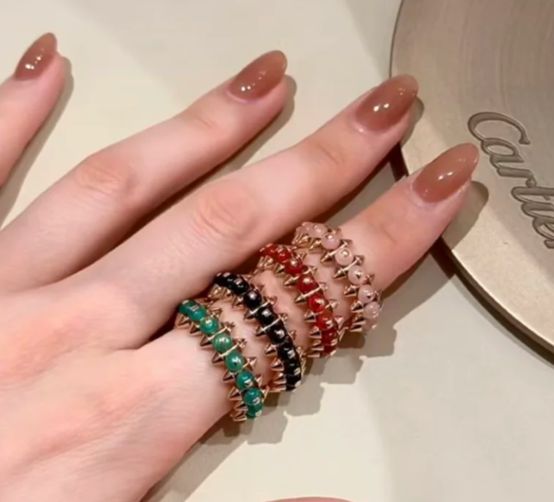 [⭐Aura]CLASH ELEGANT ROSE GOLD RING FEATURING NATURAL AGATE