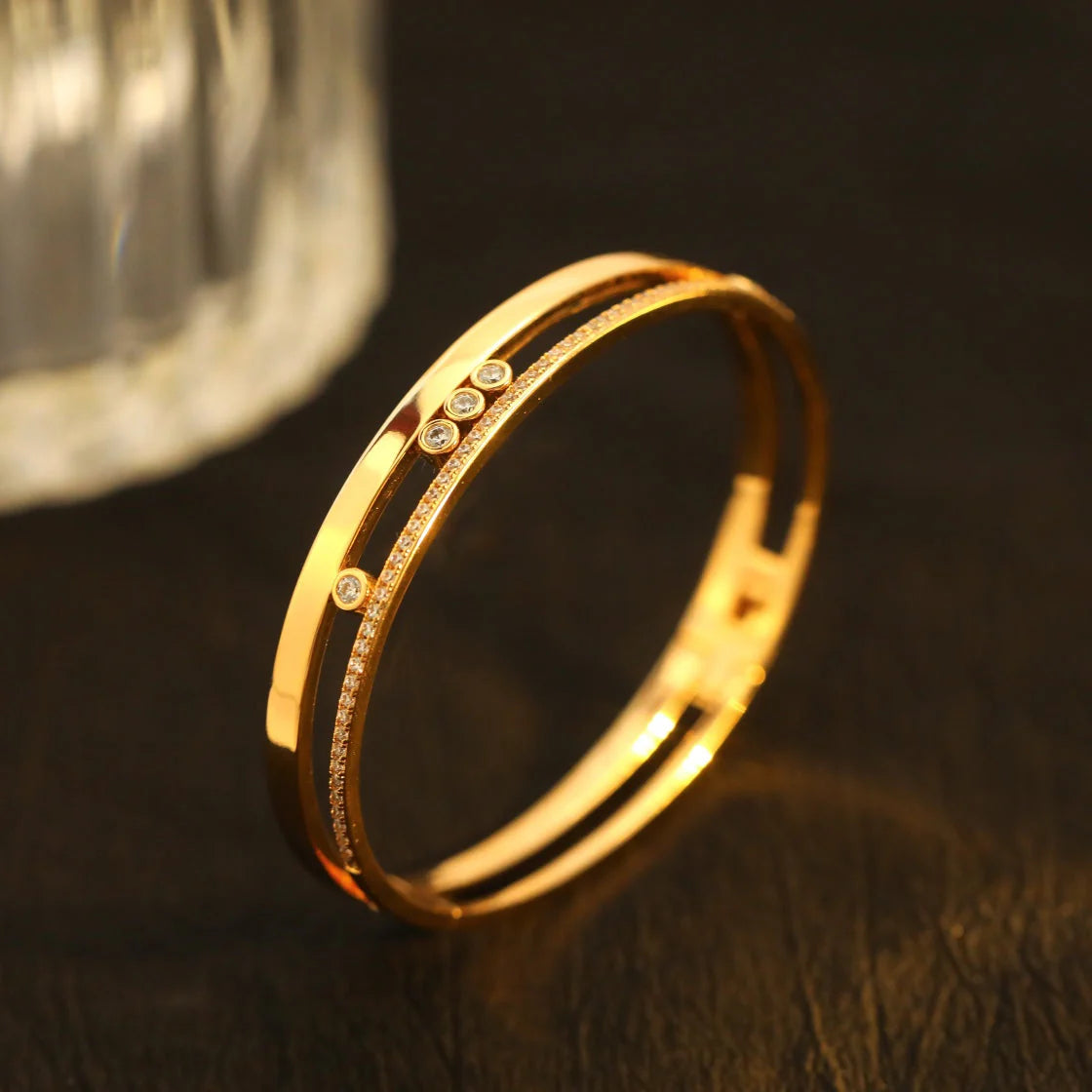 [⭐Aura]Move Romane Diamond Bangle Bracelet