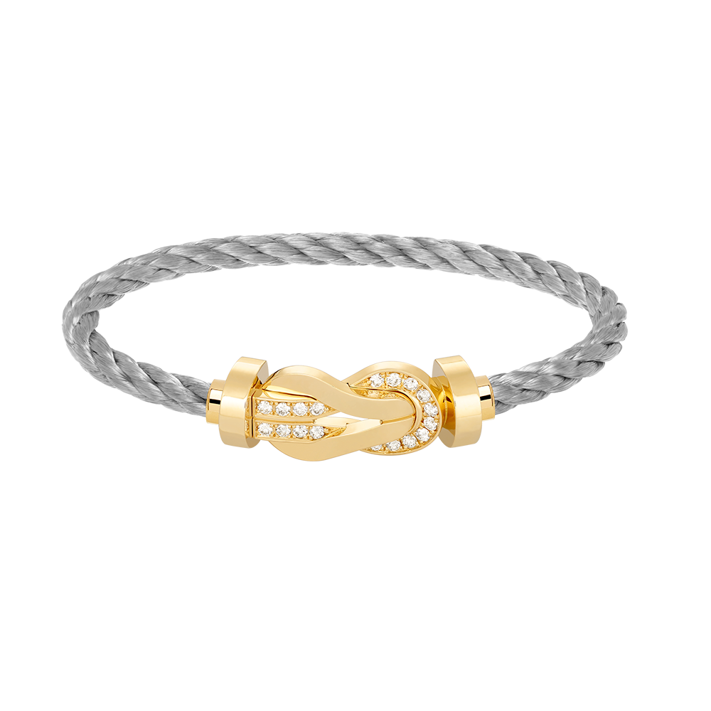 [⭐Aura]CHANCE LARGE 8 FIGURE BUCKLE HALF DIAMOND BRACELET GOLD