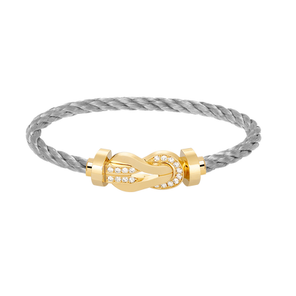 [⭐Aura]CHANCE LARGE 8 FIGURE BUCKLE HALF DIAMOND BRACELET GOLD