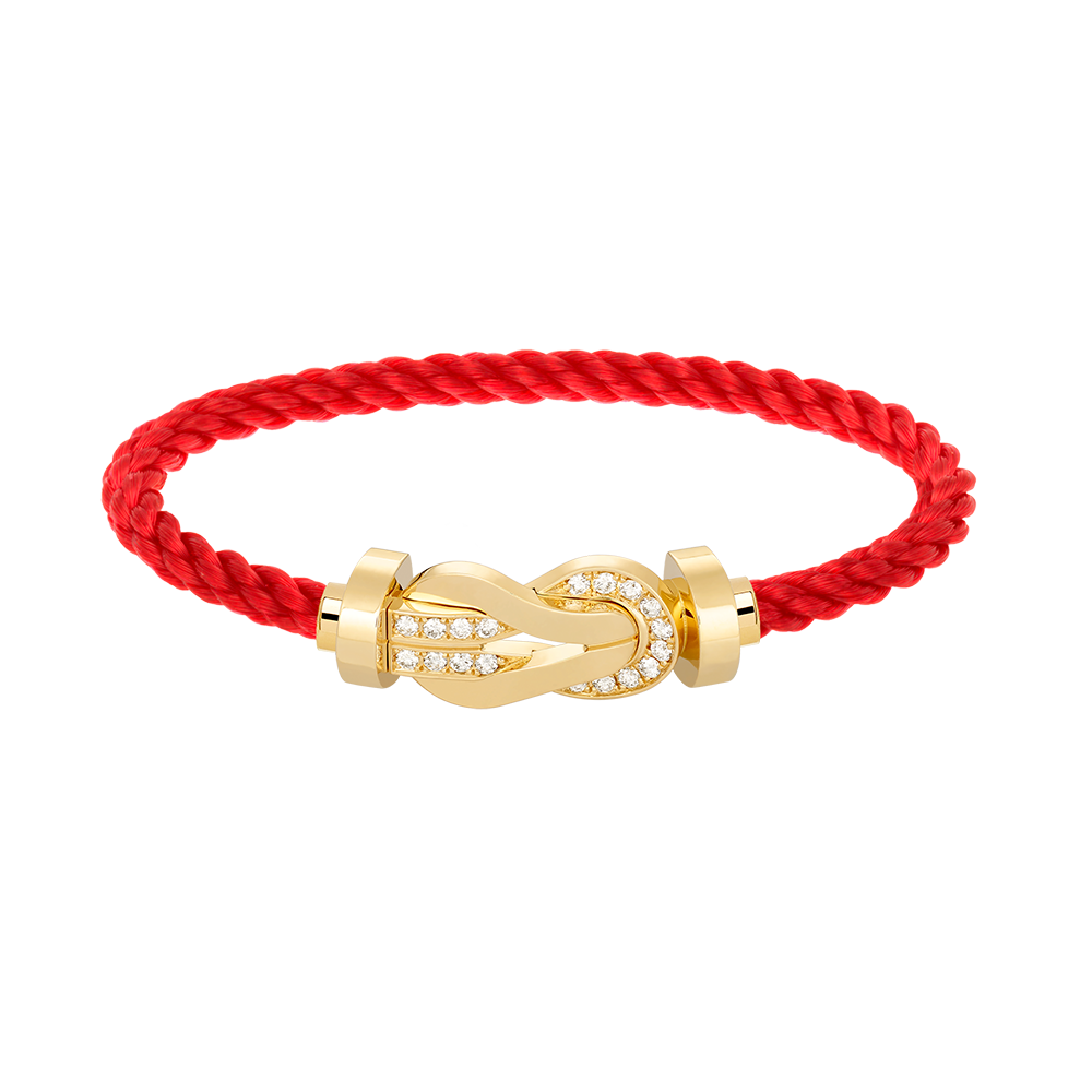 [⭐Aura]CHANCE LARGE 8 FIGURE BUCKLE HALF DIAMOND BRACELET GOLD
