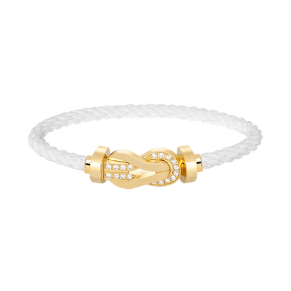 [⭐Aura]CHANCE LARGE 8 FIGURE BUCKLE HALF DIAMOND BRACELET GOLD