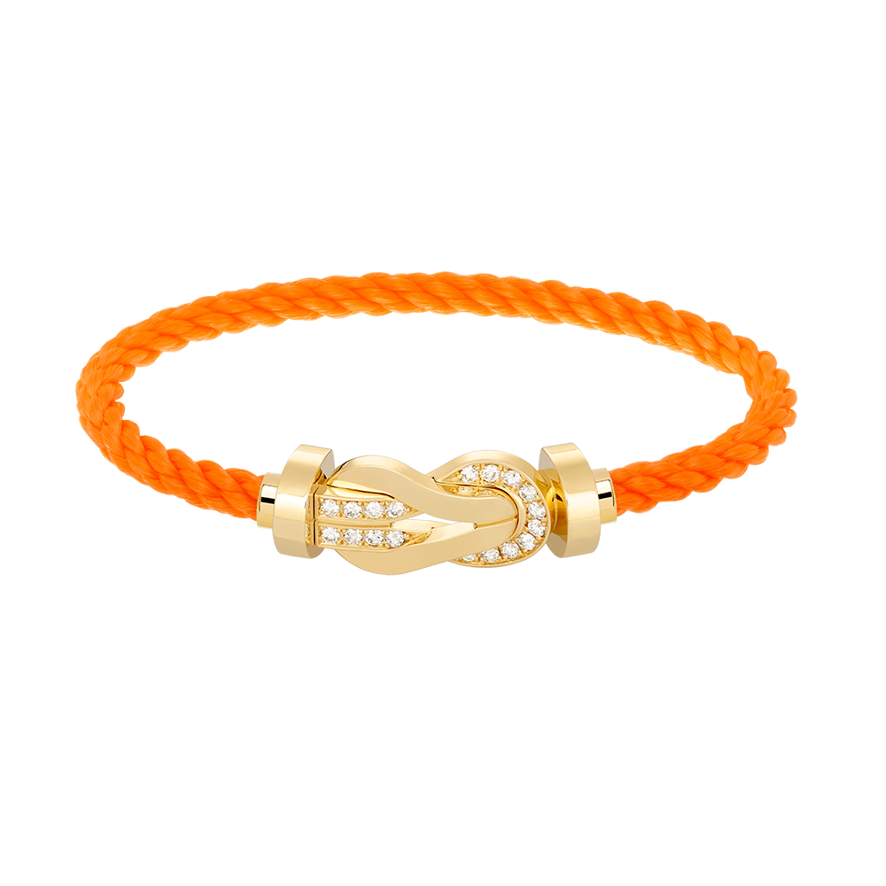 [⭐Aura]CHANCE LARGE 8 FIGURE BUCKLE HALF DIAMOND BRACELET GOLD