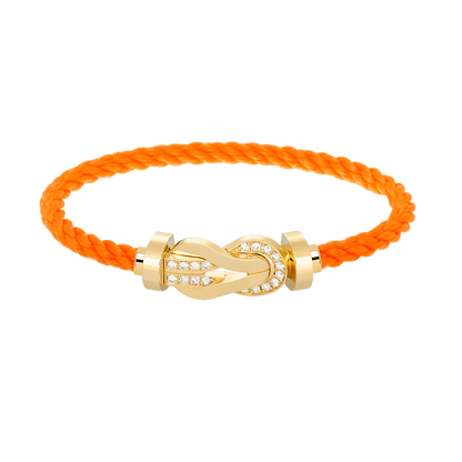 [⭐Aura]CHANCE LARGE 8 FIGURE BUCKLE HALF DIAMOND BRACELET GOLD