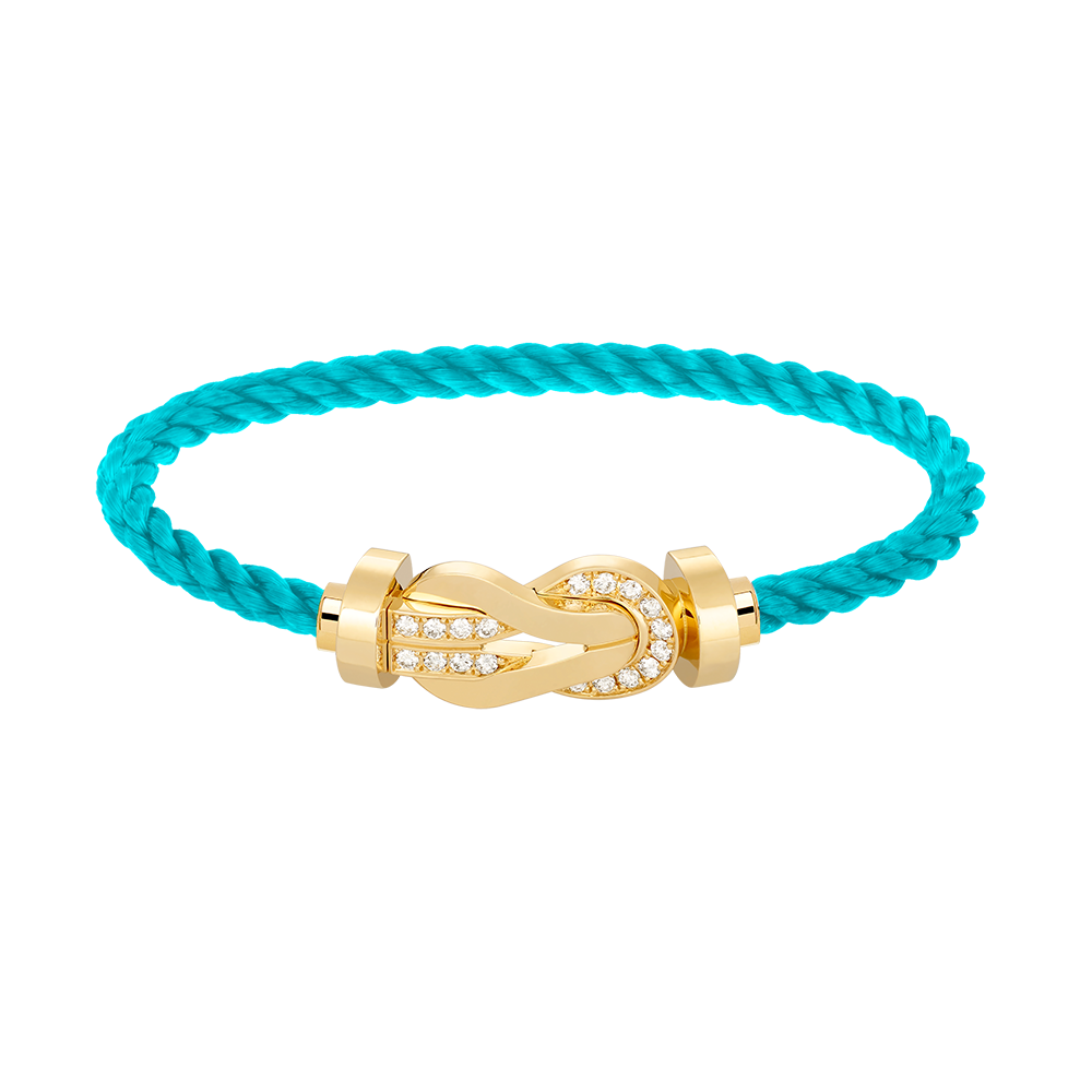 [⭐Aura]CHANCE LARGE 8 FIGURE BUCKLE HALF DIAMOND BRACELET GOLD