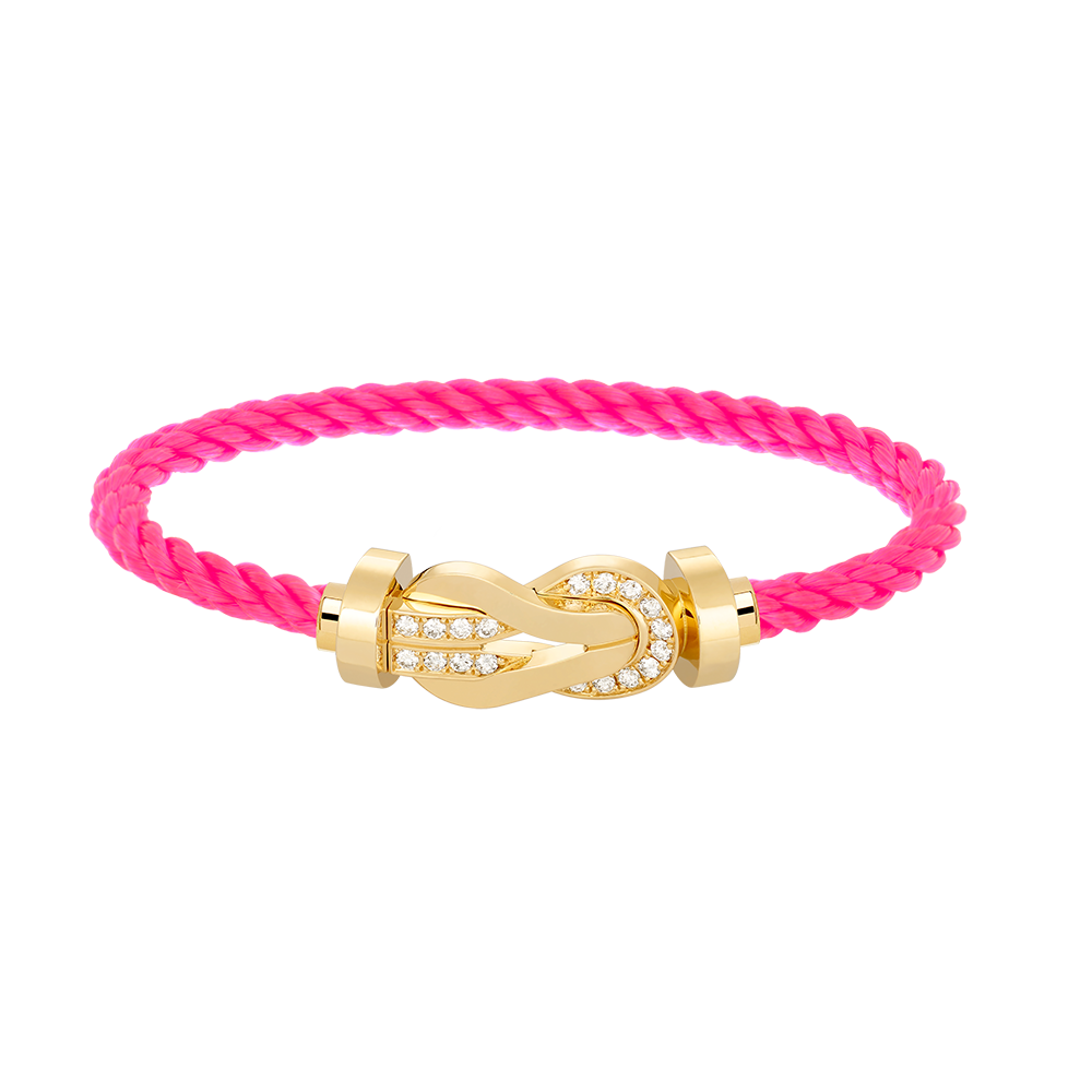 [⭐Aura]CHANCE LARGE 8 FIGURE BUCKLE HALF DIAMOND BRACELET GOLD