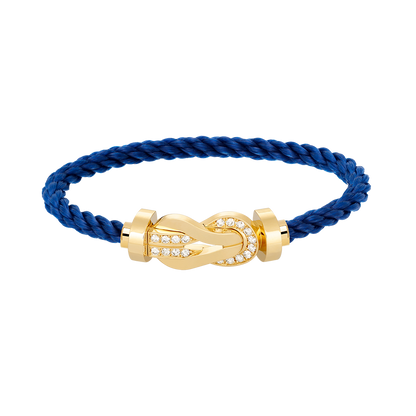 [⭐Aura]CHANCE LARGE 8 FIGURE BUCKLE HALF DIAMOND BRACELET GOLD