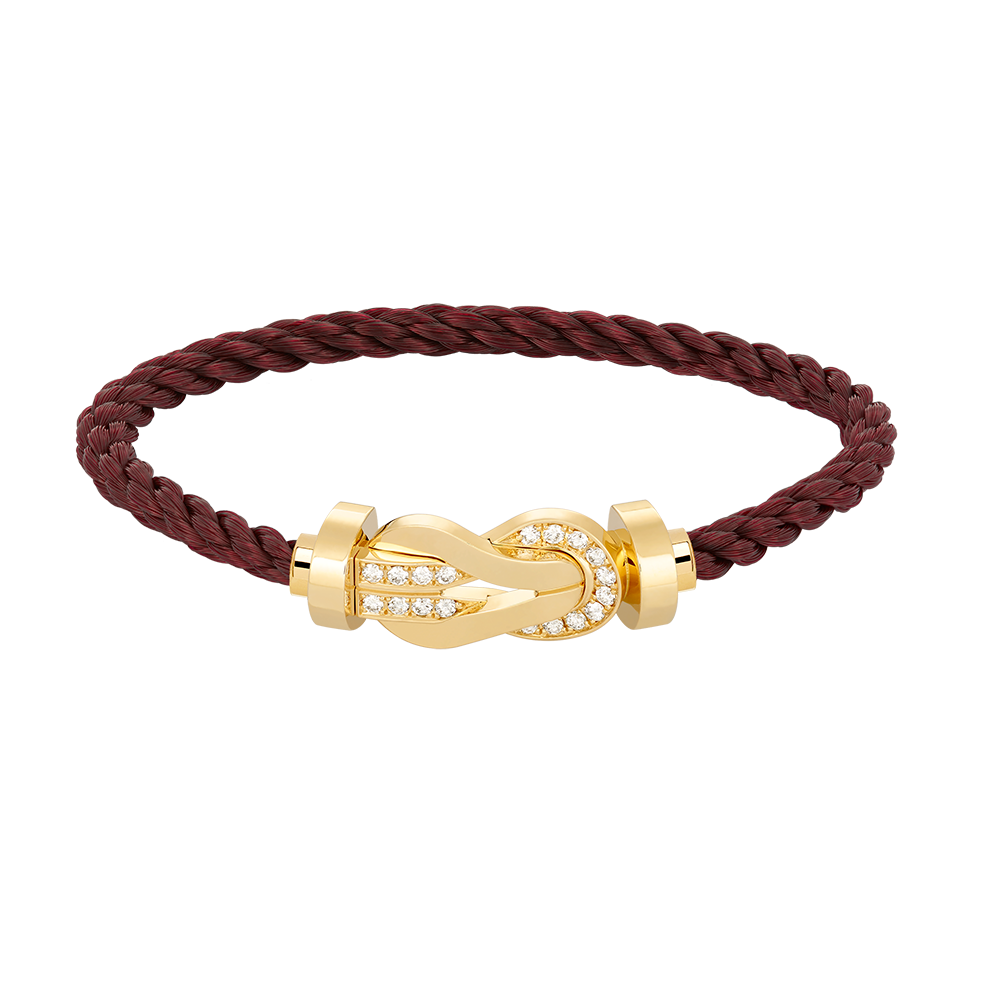 [⭐Aura]CHANCE LARGE 8 FIGURE BUCKLE HALF DIAMOND BRACELET GOLD