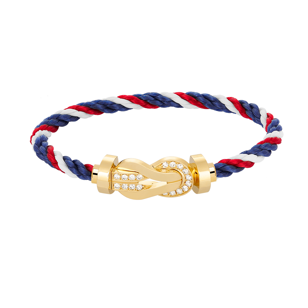[⭐Aura]CHANCE LARGE 8 FIGURE BUCKLE HALF DIAMOND BRACELET GOLD