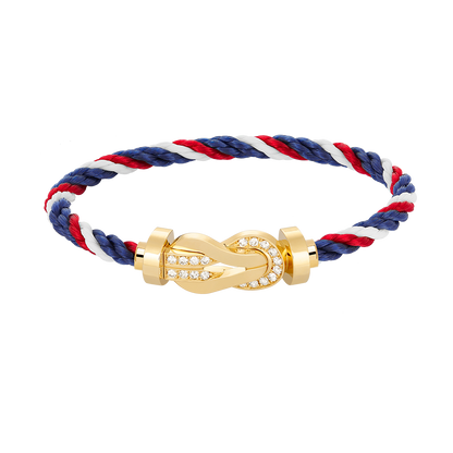 [⭐Aura]CHANCE LARGE 8 FIGURE BUCKLE HALF DIAMOND BRACELET GOLD