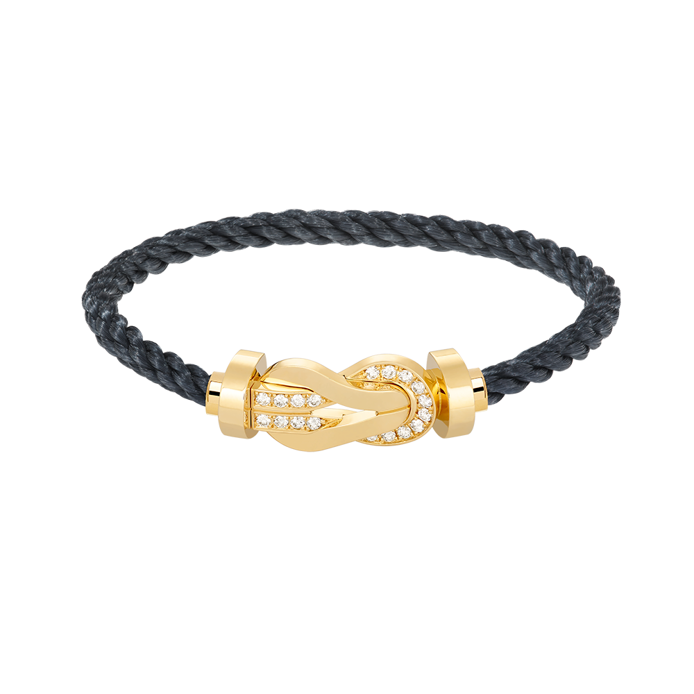 [⭐Aura]CHANCE LARGE 8 FIGURE BUCKLE HALF DIAMOND BRACELET GOLD