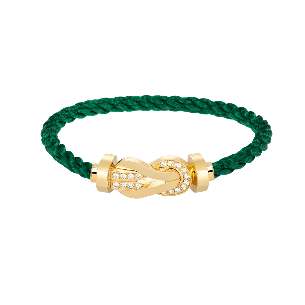 [⭐Aura]CHANCE LARGE 8 FIGURE BUCKLE HALF DIAMOND BRACELET GOLD