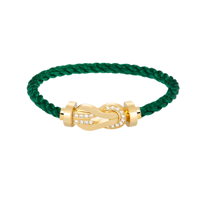 [⭐Aura]CHANCE LARGE 8 FIGURE BUCKLE HALF DIAMOND BRACELET GOLD