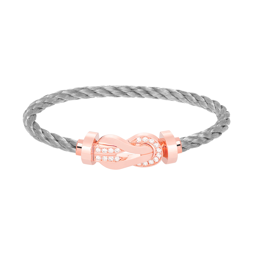 [⭐Aura]CHANCE LARGE 8 FIGURE BUCKLE HALF DIAMOND BRACELET ROSE GOLD