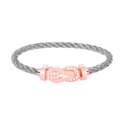 [⭐Aura]CHANCE LARGE 8 FIGURE BUCKLE HALF DIAMOND BRACELET ROSE GOLD