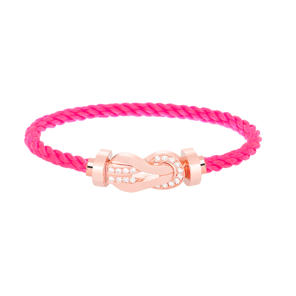 [⭐Aura]CHANCE LARGE 8 FIGURE BUCKLE HALF DIAMOND BRACELET ROSE GOLD