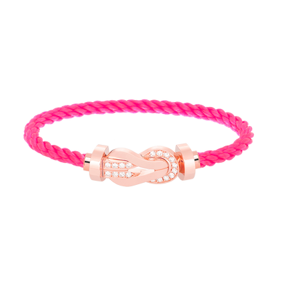 [⭐Aura]CHANCE LARGE 8 FIGURE BUCKLE HALF DIAMOND BRACELET ROSE GOLD