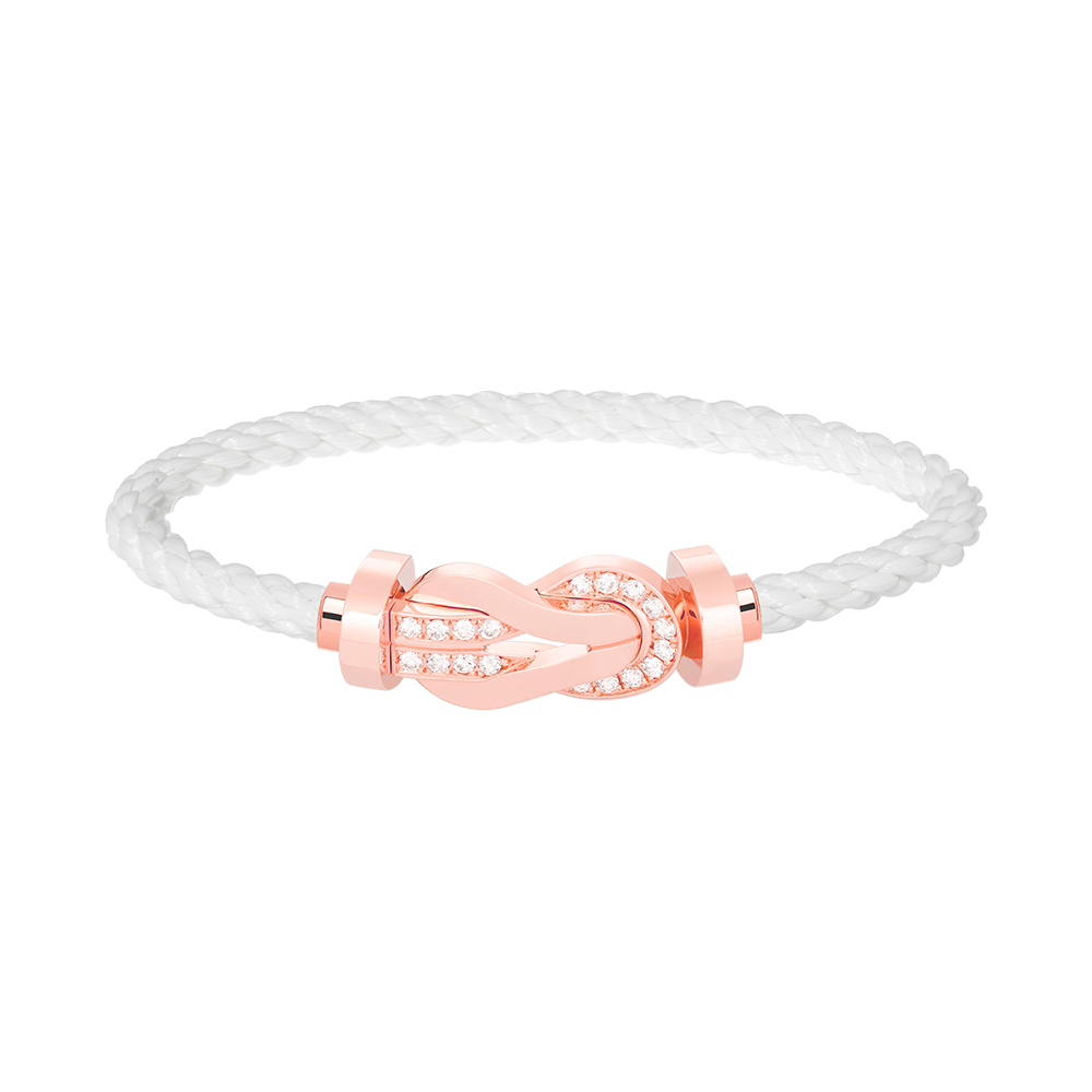 [⭐Aura]CHANCE LARGE 8 FIGURE BUCKLE HALF DIAMOND BRACELET ROSE GOLD