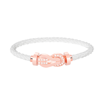 [⭐Aura]CHANCE LARGE 8 FIGURE BUCKLE HALF DIAMOND BRACELET ROSE GOLD