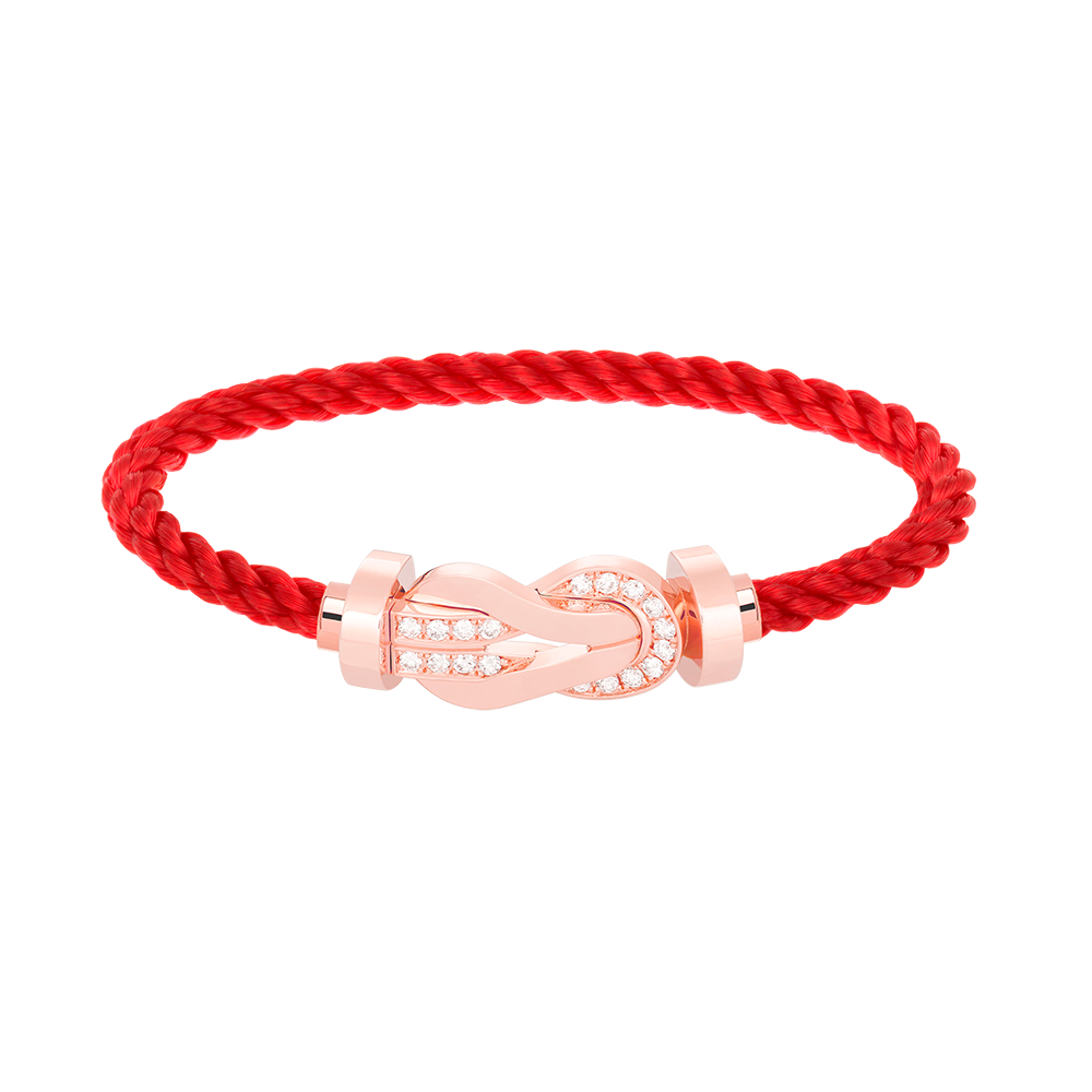 [⭐Aura]CHANCE LARGE 8 FIGURE BUCKLE HALF DIAMOND BRACELET ROSE GOLD