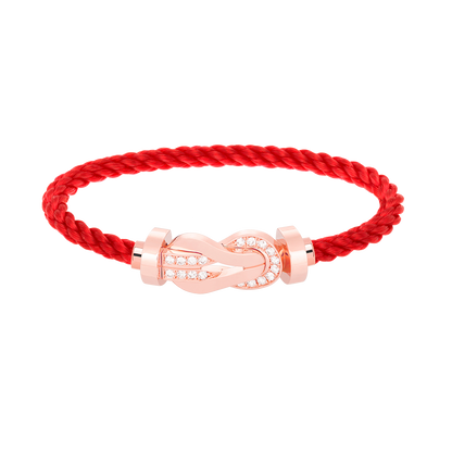 [⭐Aura]CHANCE LARGE 8 FIGURE BUCKLE HALF DIAMOND BRACELET ROSE GOLD