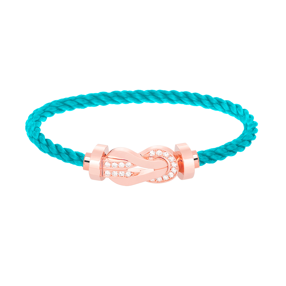 [⭐Aura]CHANCE LARGE 8 FIGURE BUCKLE HALF DIAMOND BRACELET ROSE GOLD