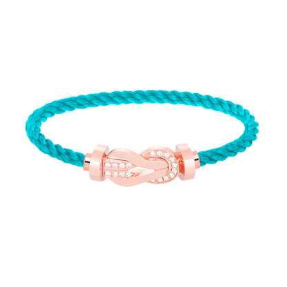 [⭐Aura]CHANCE LARGE 8 FIGURE BUCKLE HALF DIAMOND BRACELET ROSE GOLD