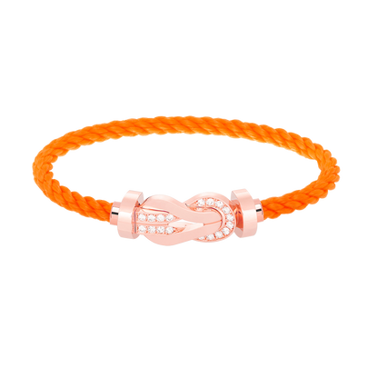 [⭐Aura]CHANCE LARGE 8 FIGURE BUCKLE HALF DIAMOND BRACELET ROSE GOLD