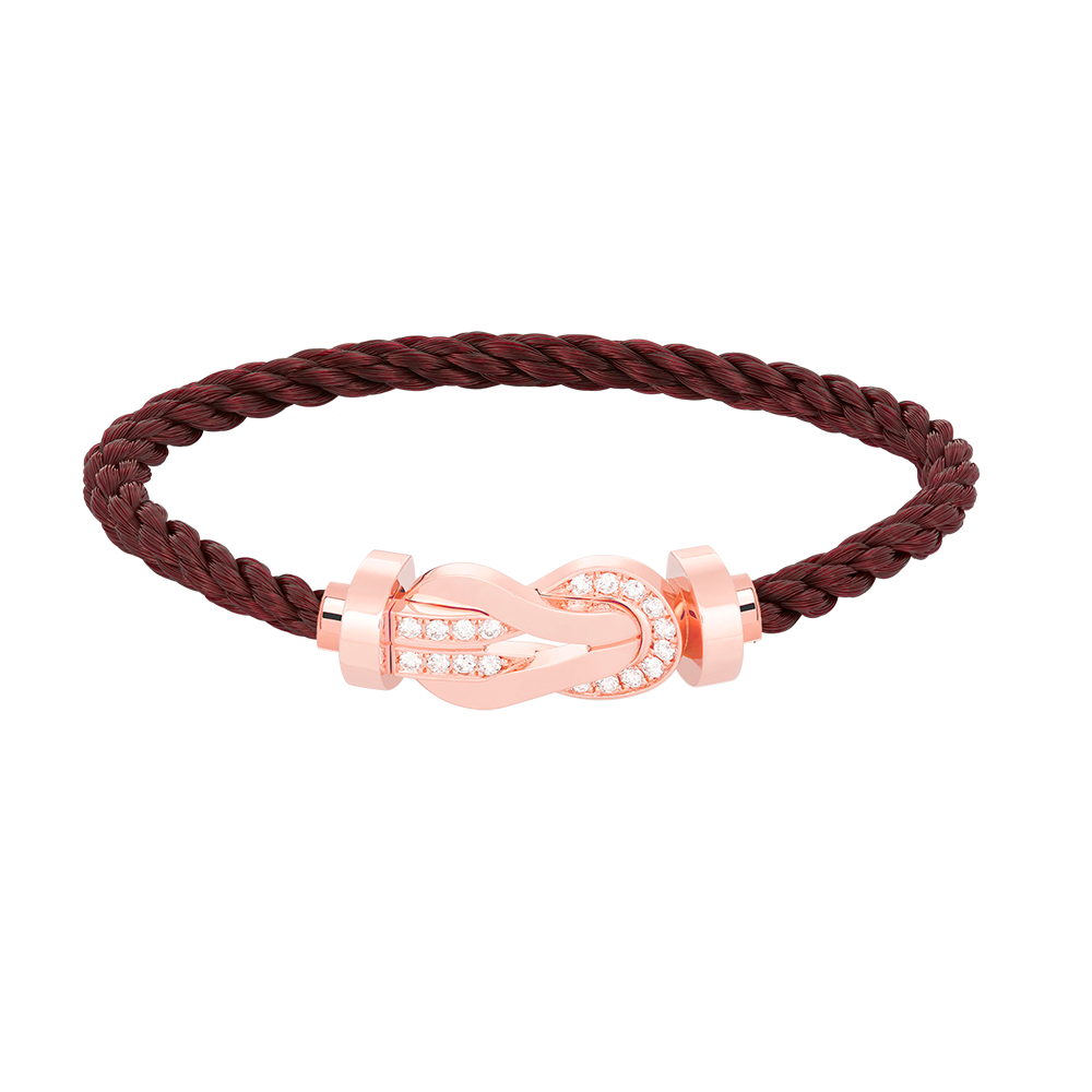 [⭐Aura]CHANCE LARGE 8 FIGURE BUCKLE HALF DIAMOND BRACELET ROSE GOLD