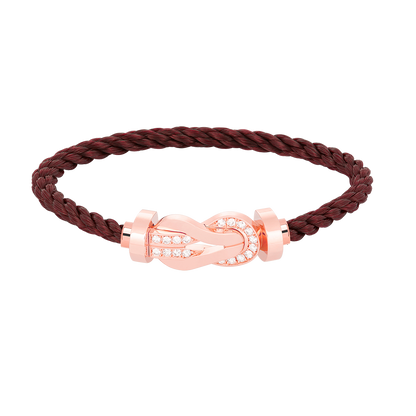 [⭐Aura]CHANCE LARGE 8 FIGURE BUCKLE HALF DIAMOND BRACELET ROSE GOLD
