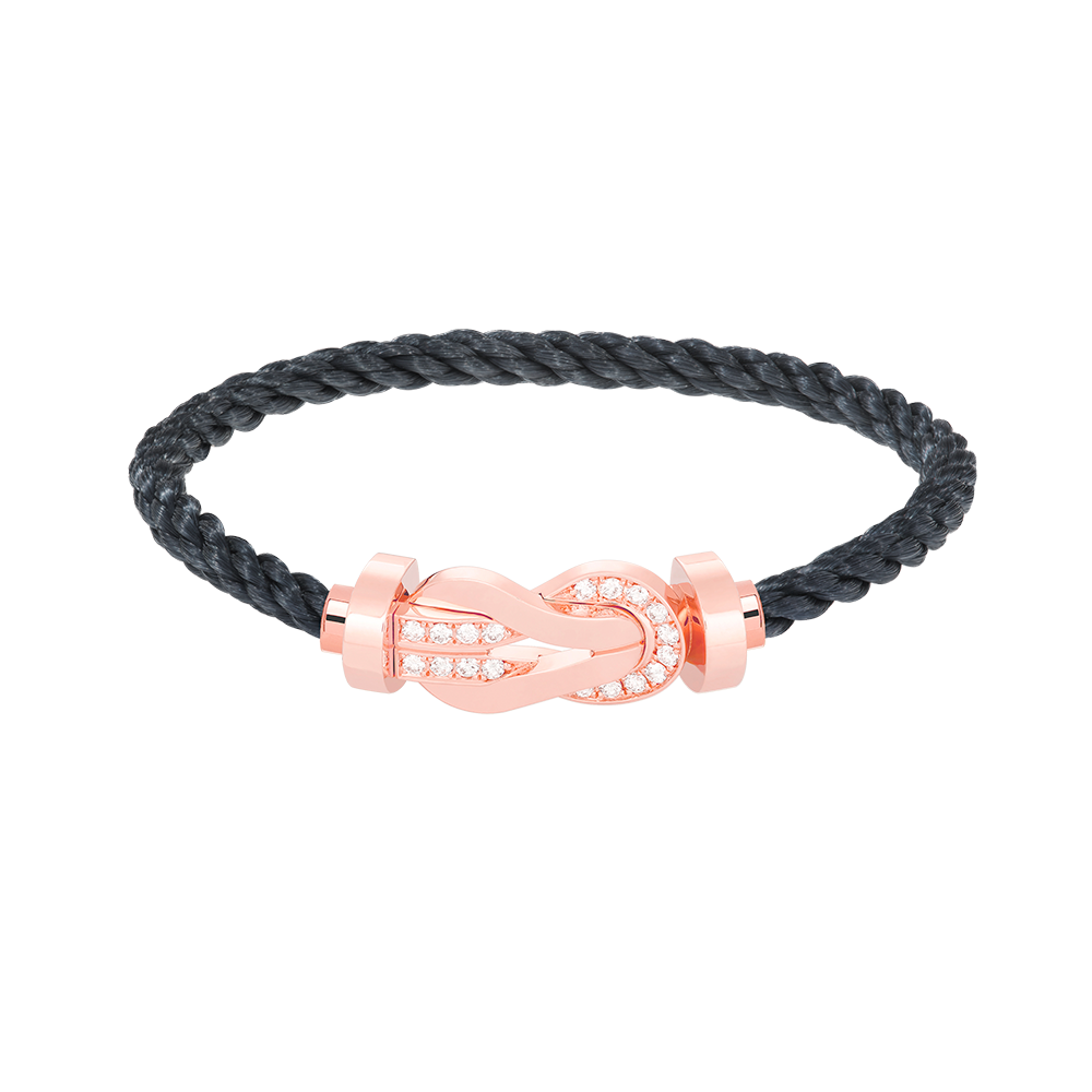 [⭐Aura]CHANCE LARGE 8 FIGURE BUCKLE HALF DIAMOND BRACELET ROSE GOLD