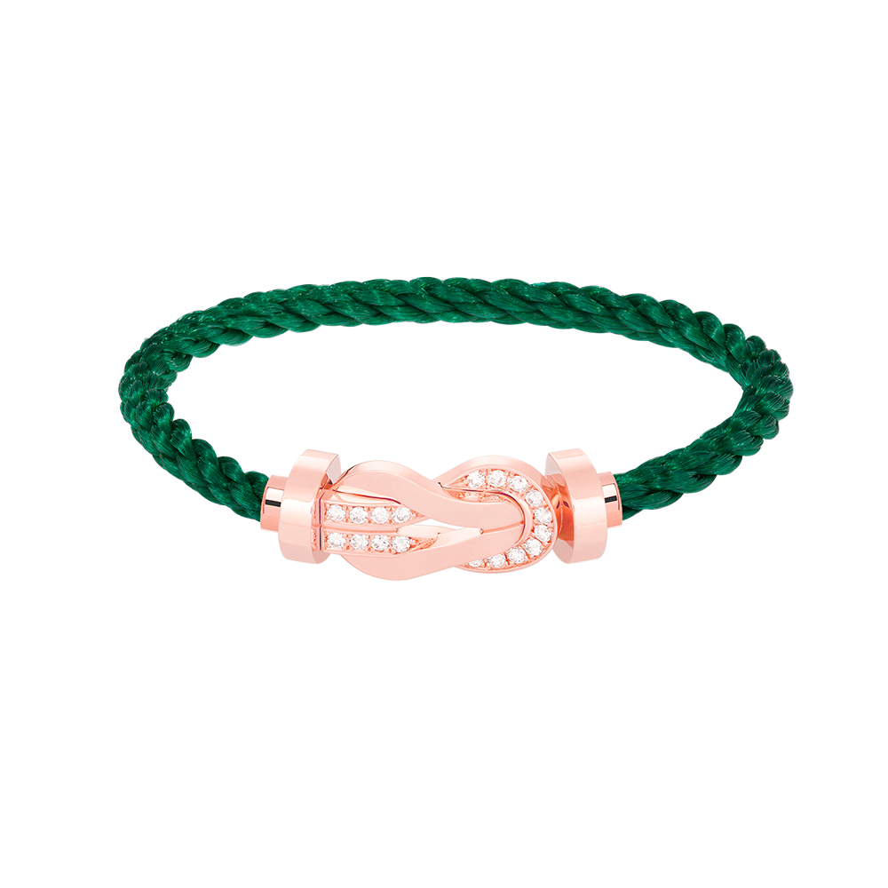 [⭐Aura]CHANCE LARGE 8 FIGURE BUCKLE HALF DIAMOND BRACELET ROSE GOLD