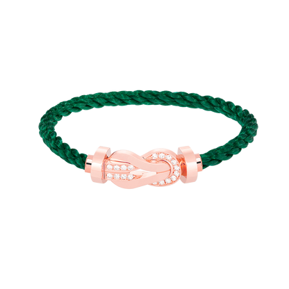[⭐Aura]CHANCE LARGE 8 FIGURE BUCKLE HALF DIAMOND BRACELET ROSE GOLD