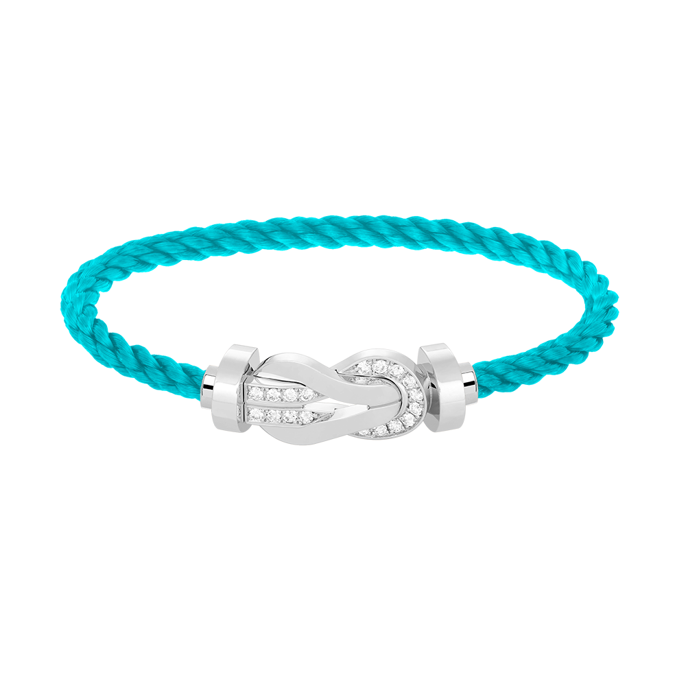 [⭐Aura]CHANCE LARGE 8 FIGURE BUCKLE HALF DIAMOND BRACELET SILVER