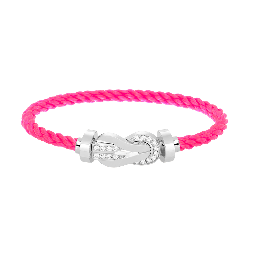 [⭐Aura]CHANCE LARGE 8 FIGURE BUCKLE HALF DIAMOND BRACELET SILVER