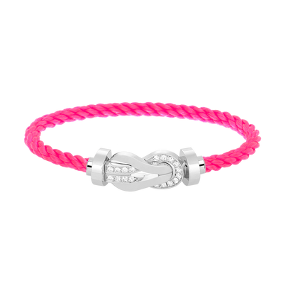 [⭐Aura]CHANCE LARGE 8 FIGURE BUCKLE HALF DIAMOND BRACELET SILVER