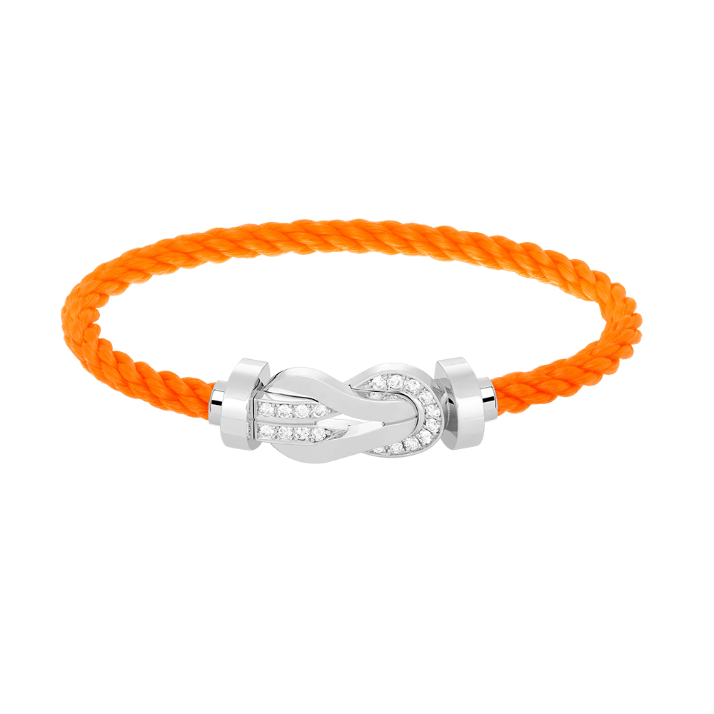 [⭐Aura]CHANCE LARGE 8 FIGURE BUCKLE HALF DIAMOND BRACELET SILVER