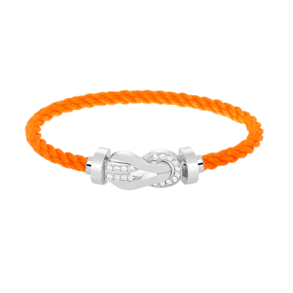 [⭐Aura]CHANCE LARGE 8 FIGURE BUCKLE HALF DIAMOND BRACELET SILVER