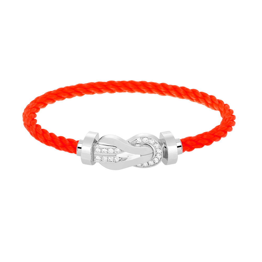 [⭐Aura]CHANCE LARGE 8 FIGURE BUCKLE HALF DIAMOND BRACELET SILVER