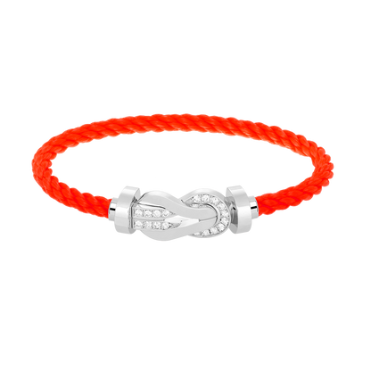 [⭐Aura]CHANCE LARGE 8 FIGURE BUCKLE HALF DIAMOND BRACELET SILVER