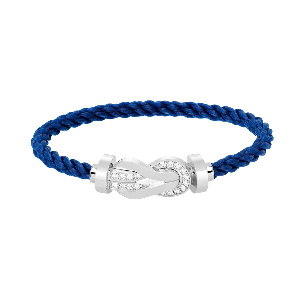 [⭐Aura]CHANCE LARGE 8 FIGURE BUCKLE HALF DIAMOND BRACELET SILVER