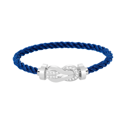 [⭐Aura]CHANCE LARGE 8 FIGURE BUCKLE HALF DIAMOND BRACELET SILVER
