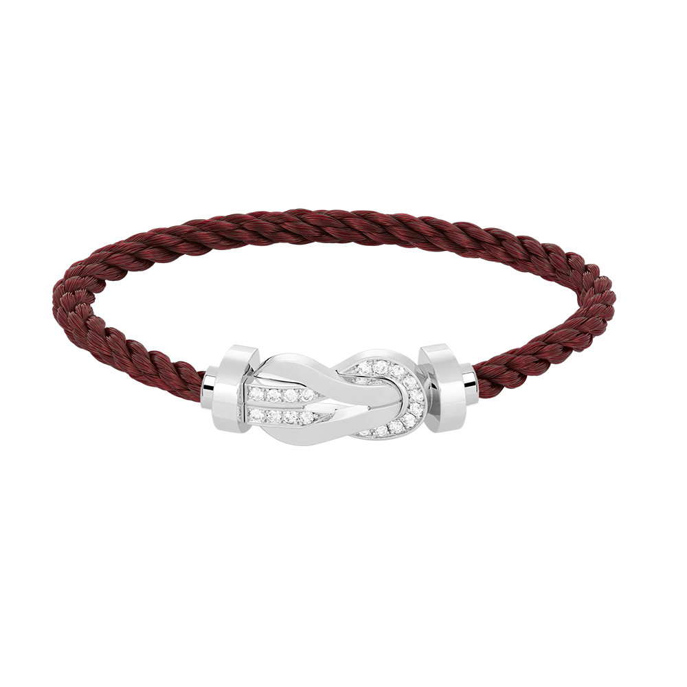 [⭐Aura]CHANCE LARGE 8 FIGURE BUCKLE HALF DIAMOND BRACELET SILVER