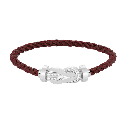 [⭐Aura]CHANCE LARGE 8 FIGURE BUCKLE HALF DIAMOND BRACELET SILVER
