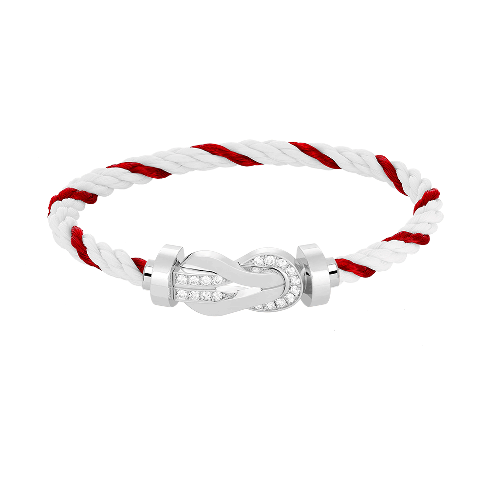 [⭐Aura]CHANCE LARGE 8 FIGURE BUCKLE HALF DIAMOND BRACELET SILVER