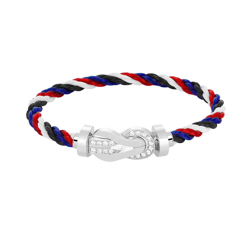 [⭐Aura]CHANCE LARGE 8 FIGURE BUCKLE HALF DIAMOND BRACELET SILVER