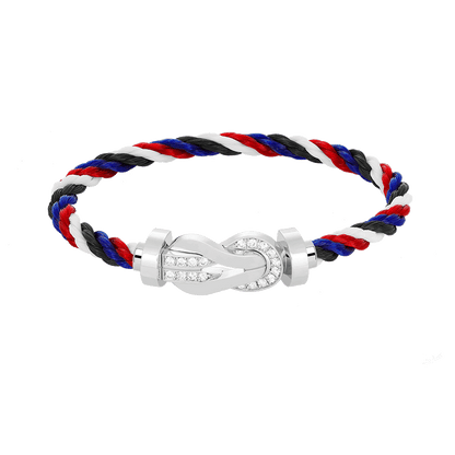[⭐Aura]CHANCE LARGE 8 FIGURE BUCKLE HALF DIAMOND BRACELET SILVER