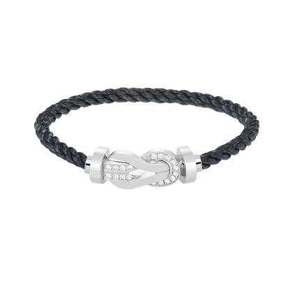 [⭐Aura]CHANCE LARGE 8 FIGURE BUCKLE HALF DIAMOND BRACELET SILVER
